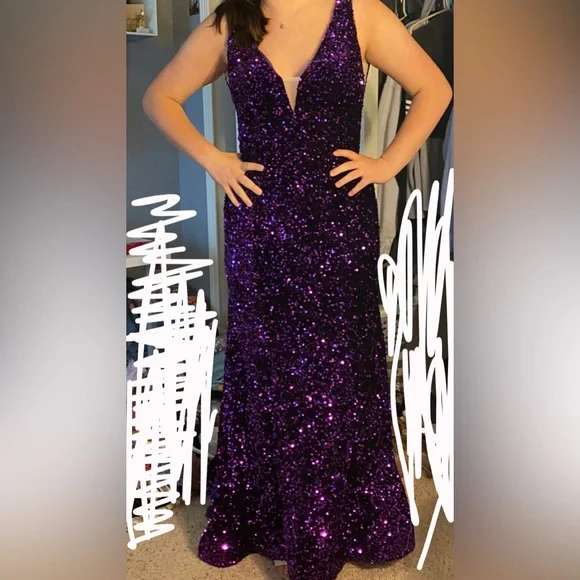 strapless open back dress J'Adore Dresses JM204 - Off-Shoulder Trumpet Evening Gown 8 / Plum